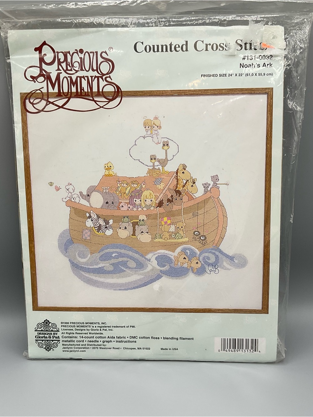 Precious Moments Noah's Ark Counted Cross Stitch Kit w/ Metallic Cord #131-0032
